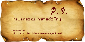 Pilinszki Varsány névjegykártya